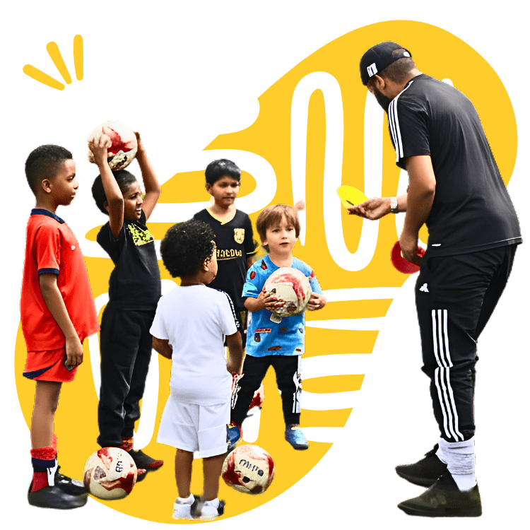 Kids learning football skills at Leyton Jubilee Park East London